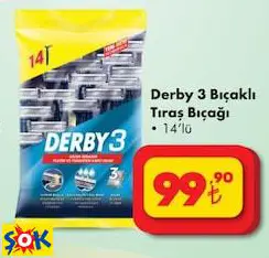 DERBY 3 BIÇAKLI TIRAŞ BIÇAĞI 14'LÜ
